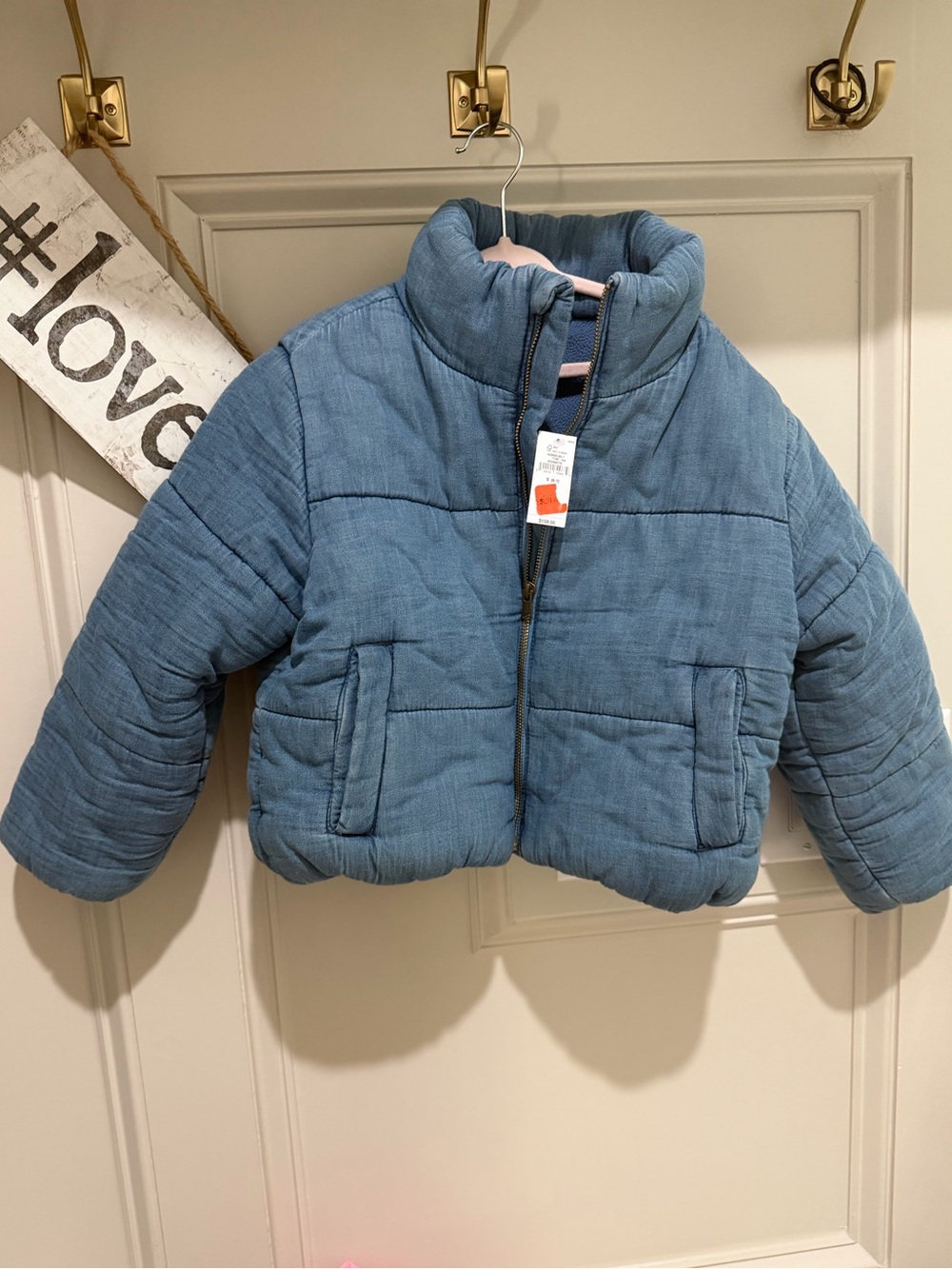Brand new with tags GAP girls blue puffer coat  small